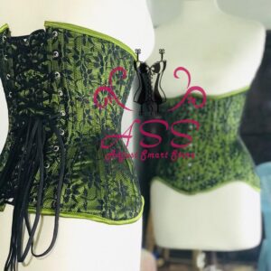 Curvy cotton and mesh flower design under bust corsets